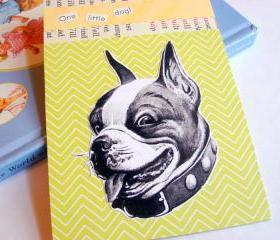 One Little Dog - Boston Terrier - Wall Art Decor Ready To Frame - Original Collage