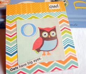 O Is For Owl Collage - Kids Nursery Childrens Wall Art Decor - Alphabet ABC - Owls Have Big Eyes