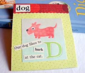 D Is For Dog Collage - Kids Nursery Childrens Wall Art Decor - Alphabet ABC - Our Dog Likes To Bark At The Cat