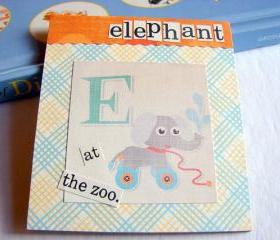 E Is For Elephant Collage - Kids Nursery Childrens Wall Art Decor - Alphabet ABC - At The Zoo