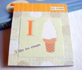 I Is For Ice Cream Cone Collage - Kids Nursery Childrens Wall Art Decor - Alphabet ABC - I Like Ice Cream