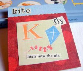 K Is For Kite Collage - Kids Nursery Childrens Wall Art Decor - Alphabet ABC - Fly High Into The Air