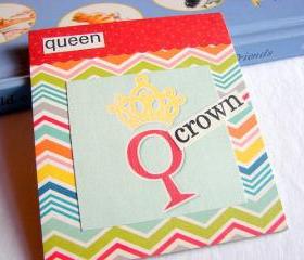 Q Is For Queen Collage - Kids Nursery Childrens Wall Art Decor - Alphabet ABC - Crown