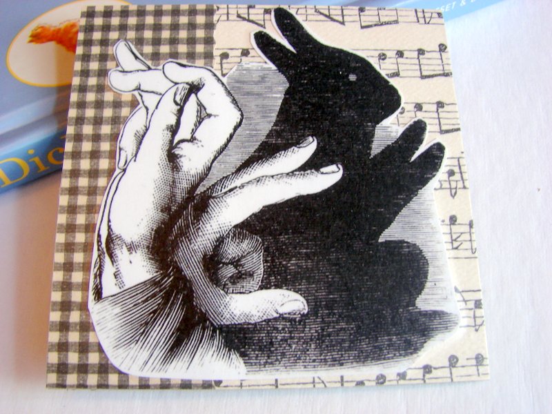 Hand Shadow Puppet No 1 Bunny Rabbit Coaster Large Paper